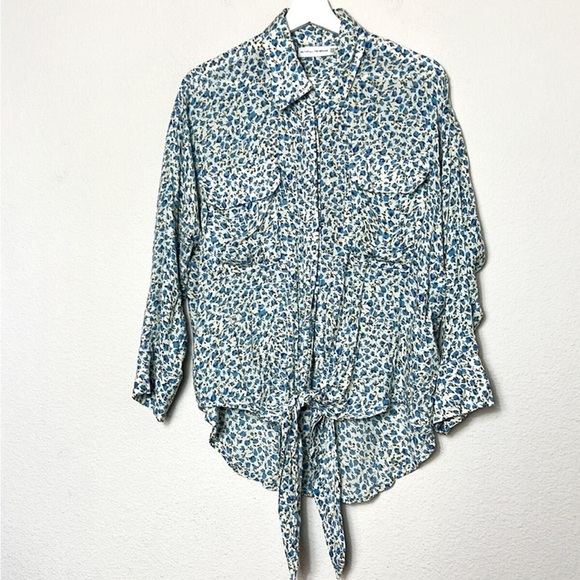 Anthropologie Faithfull The Brand Dahlia Button Down Shirt Blouse Small Floral - Picture 8 of 14